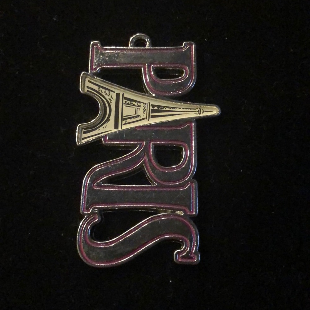 Silver Tone PARIS Charm, Key Chain Accent/Statement piece, 2.5” x 1.5”